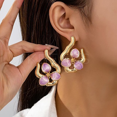 Flower Iron Enamel Stud Earrings FS-WG40D44-03-1