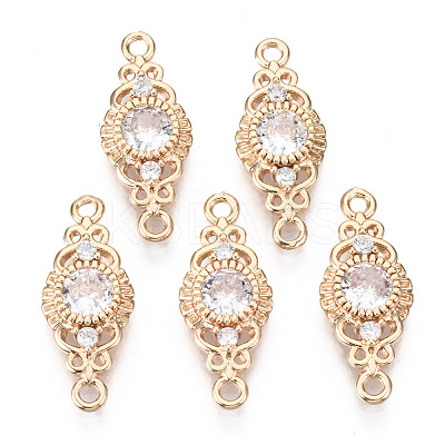 Brass Micro Pave Cubic Zirconia Links Connectors KK-R111-001-B01-1