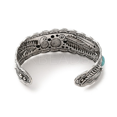 Tibetan Style Alloy Cuff Bangles BJEW-Q769-02AS-1