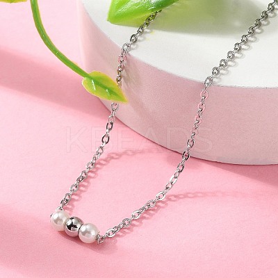 304 Stainless Steel Cable Chain Necklaces NJEW-A045-09P-1