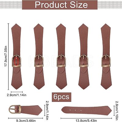 6Pcs PU Imitation Leather Belt Buckles AJEW-FG0001-57-1