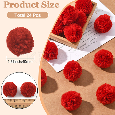 24Pcs Wool Soft Pompom Ball DIY-SC0031-31C-01-1