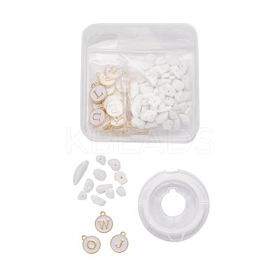 26Pcs Flat Round Initial Letter A~Z Alphabet Enamel Charms DIY-FS0001-63-1