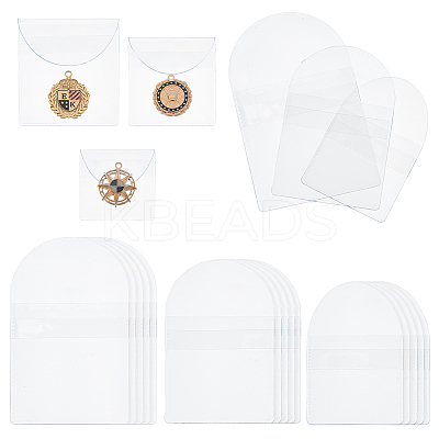 100Pcs 3 Sizes PVC Single Pocket Coin Sleeves Holders ABAG-GA0001-22-1