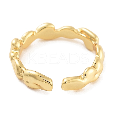 Rack Plating Brass Open Cuff Rings for Women RJEW-Z059-20G-1