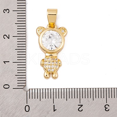Brass Micro Pave Cubic Zirconia Pendants KK-E108-32G-1