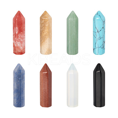8Pcs 8 Style Natural Pointed Beads G-FW0001-26-1