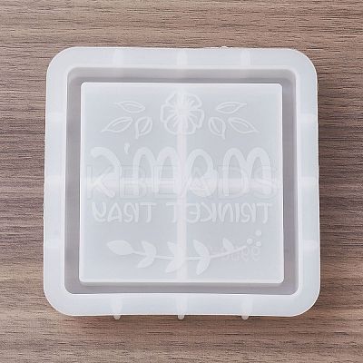 Square Mother's Day Word MOM DIY Tray Silicone Molds DIY-G112-02C-1