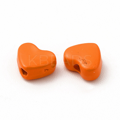 Heart Spray Painted Alloy Beads FIND-G053-01D-1