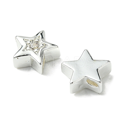 Brass Micro Pave Cubic Zirconia Beads FIND-Z035-17P-1
