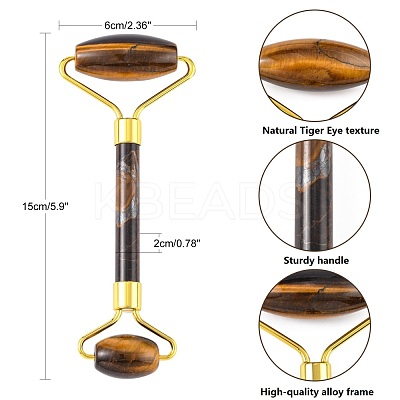 Natural Tiger Eye Face Massager DJEW-F005-01C-1