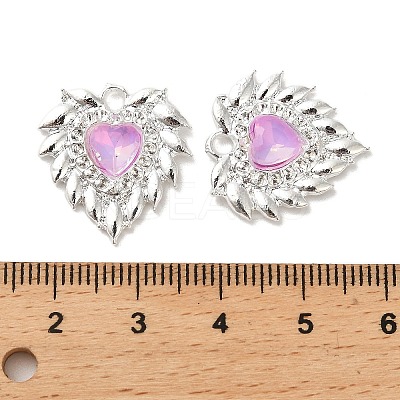 Rack Plating Alloy Rhinestones Pendants PALLOY-D028-03B-S-RS-1