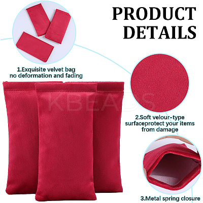 8Pcs Rectangle Velvet with Steel Glasses Case ABAG-BBC0001-15B-1