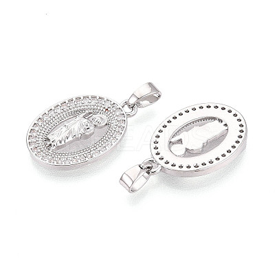 Religion Brass Micro Pave Cubic Zirconia Pendants KK-T073-49P-1