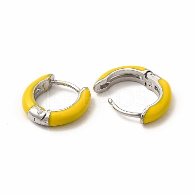Enamel Hoop Earrings EJEW-G344-02P-1