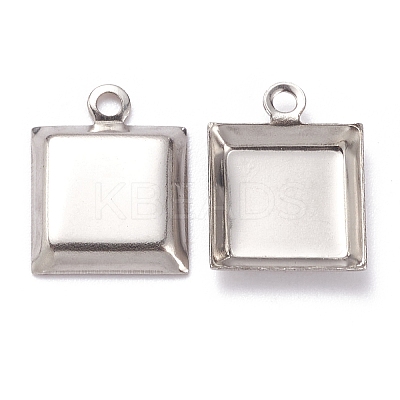 Non-Tarnish 201 Stainless Steel Pendant Cabochon Settings LS-X-STAS-J032-18-1