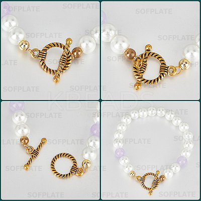 120Pcs Tibetan Style Alloy Toggle Clasps STAS-SP0001-62-1