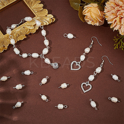 30Pcs 2 Styles Natural Cultured Freshwater Pearl Bead Links Connectors FIND-PH0021-35-1
