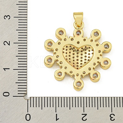 Rack Plating Brass Pave Cubic Zirconia Pendants KK-U029-07G-1