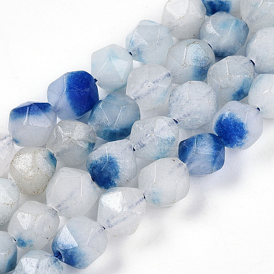 Dyed Natural White Jade Beads Strands G-T139-8mm-45Y-1