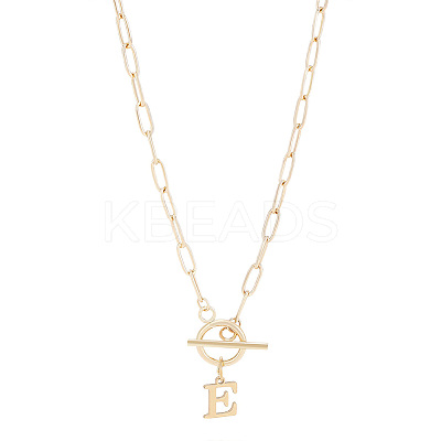 304 Stainless Steel Letter Pendant Necklaces NJEW-LP0001-52E-G-1