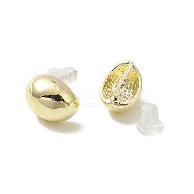 Alloy Half Round Stud Earrings with 925 Sterling Silver Pins for Women EJEW-G310-12G-1