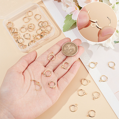 40Pcs Brass Huggie Hoop Earring Findings KK-UN0002-42-1