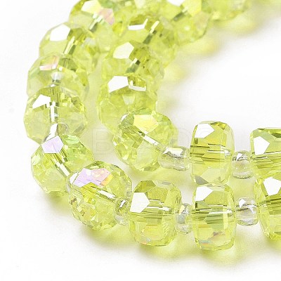 Electroplate Transparent Glass Beads Strands EGLA-H101-03F-1