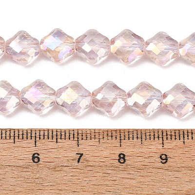 Electroplate Transparent Glass Beads Strands GL-CBA7A17-02A-03-1