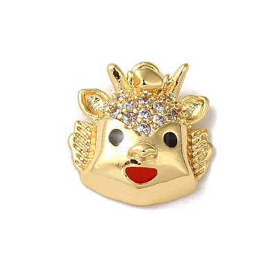 Brass Micro Pave Cubic Zirconia Pendants KK-B079-13G-1
