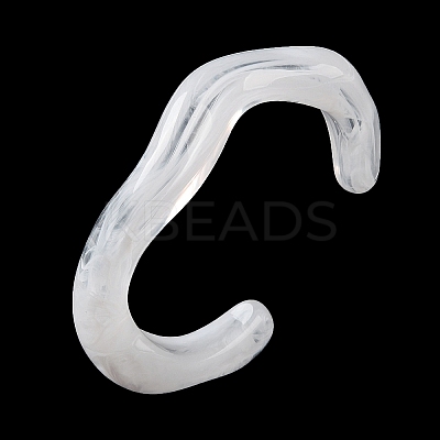 Twisted Acrylic Cuff Bangles for Women BJEW-F538-03A-1