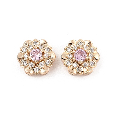 Rack Plating Brass Micro Pave Cubic Zirconia Beads KK-F879-03G-02-1