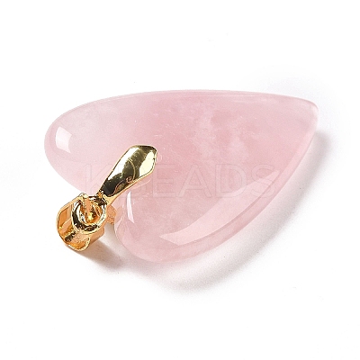 Natural Rose Quartz Pendants X-G-E570-01G-06-1