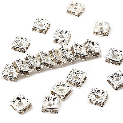 Brass Rhinestone Spacer Beads RSB072-01S-1