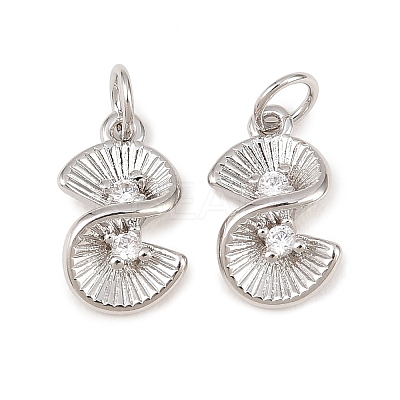 Brass Micro Pave Cubic Zirconia Charms KK-Z146-28P-1