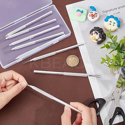 8Pcs Stainless Steel Clay Pottery Sculpture Feather Wire Texture Tool DIY-UN0003-25-1