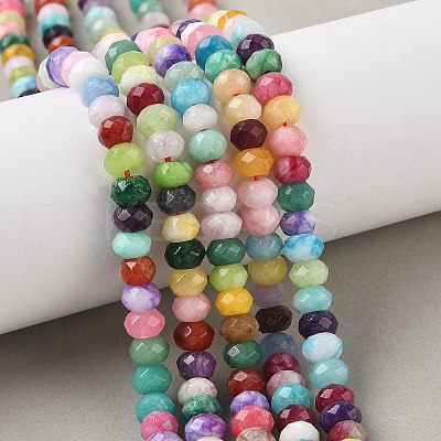 Natural Dyed White Jade Beads Strands G-F753-06C-1