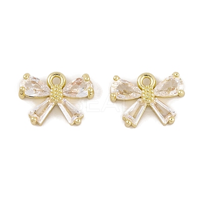 Brass Micro Pave Clear Cubic Zirconia Charms LS-KK-L212-14G-1