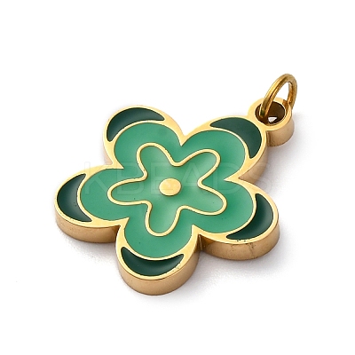 316 Surgical Stainless Steel Enamel Pendants STAS-K258-40C-G-1