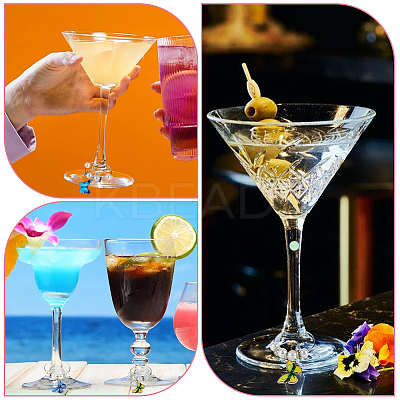 Butterfly Alloy Enamel Wine Glass Charms AJEW-SC0002-38-1