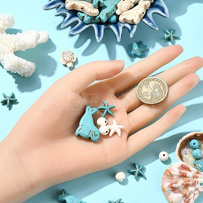 80Pcs 8 Styles Dyed Synthetic Turquoise Beads Sets G-YW0001-84-1