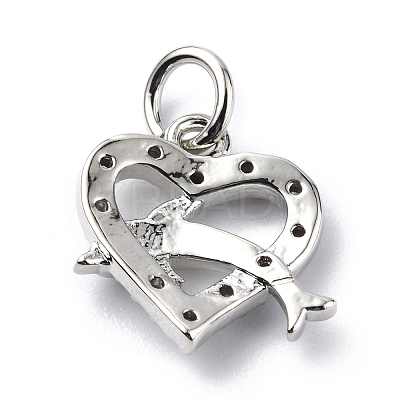 Brass Micro Pave Cubic Zirconia Charms ZIRC-F131-15P-1