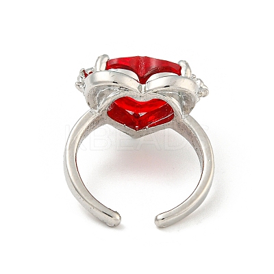 Zinc Alloy Rhinestone Solitaire Ring RJEW-Z048-03P-03-1