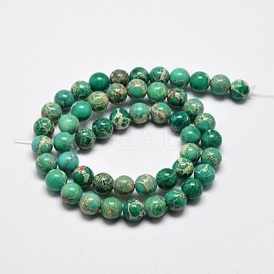 Natural Imperial Jasper Beads Strands X-G-I122-8mm-05-1
