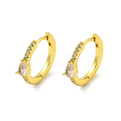 Brass Micro Pave Cubic Zirconia Hoop Earring EJEW-C088-24G-01-1