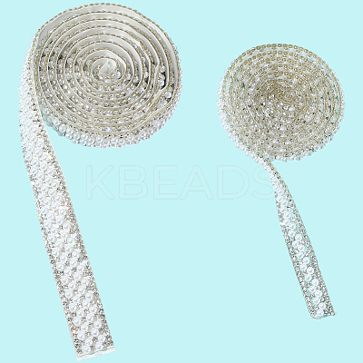 3 Yards 3 Styles Self-adhesion ABS Imitation Pearl with Rhinesatone Hotfix Rhinestone DIY-CY0001-88-1