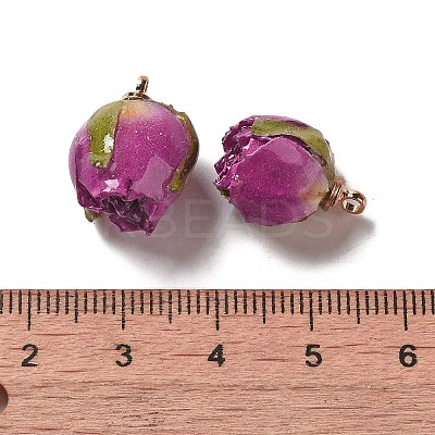 Preserved Rose with Golden Alloy Pendants LS-FIND-M010-01B-1