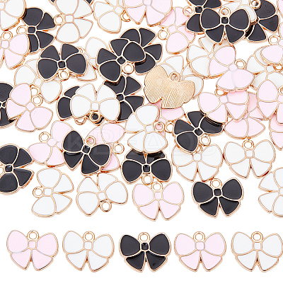 60Pcs 3 Colors Alloy Enamel Pendants ENAM-SC0006-43-1