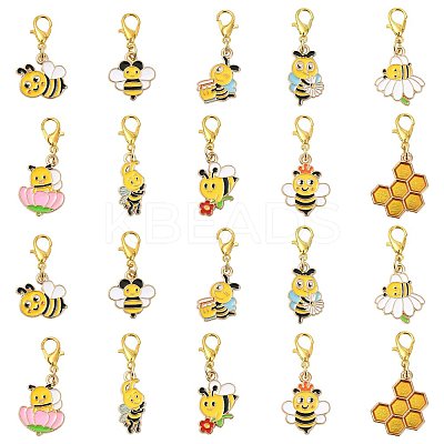 40Pcs 10 Style Alloy Enamel Pendant Decorations HJEW-FS00064-1