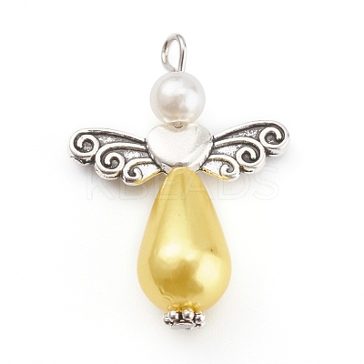 Imitation Pearl Acrylic Pendants PALLOY-JF00619-1
